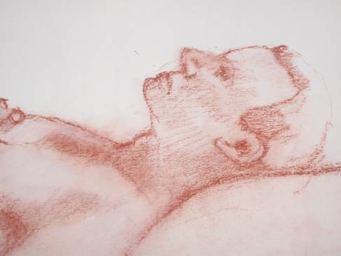Steve, red chalk on paper