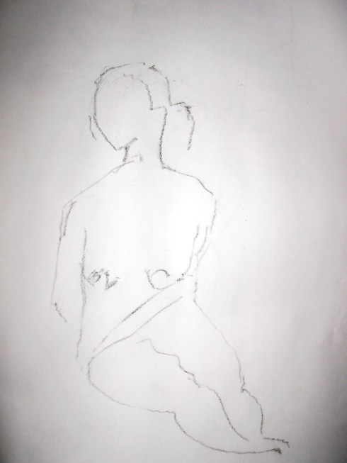 Caroline, crayon on white paper